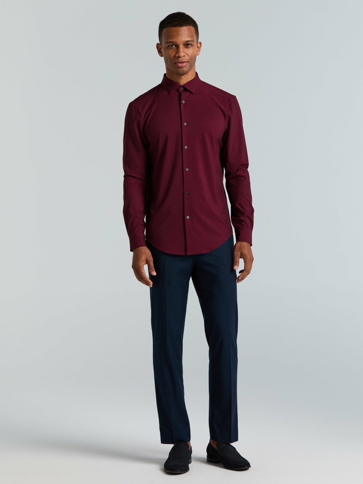 Perry Ellis Slim Fit Geo Print Total Stretch Shirt