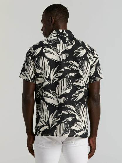Perry Ellis Leaf Print Camp Collar Shirt