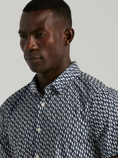 Perry Ellis Slim Fit Wave Print Total Stretch Shirt