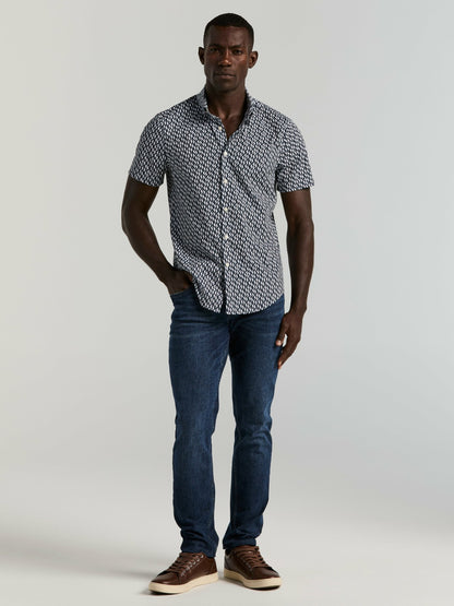 Perry Ellis Slim Fit Wave Print Total Stretch Shirt