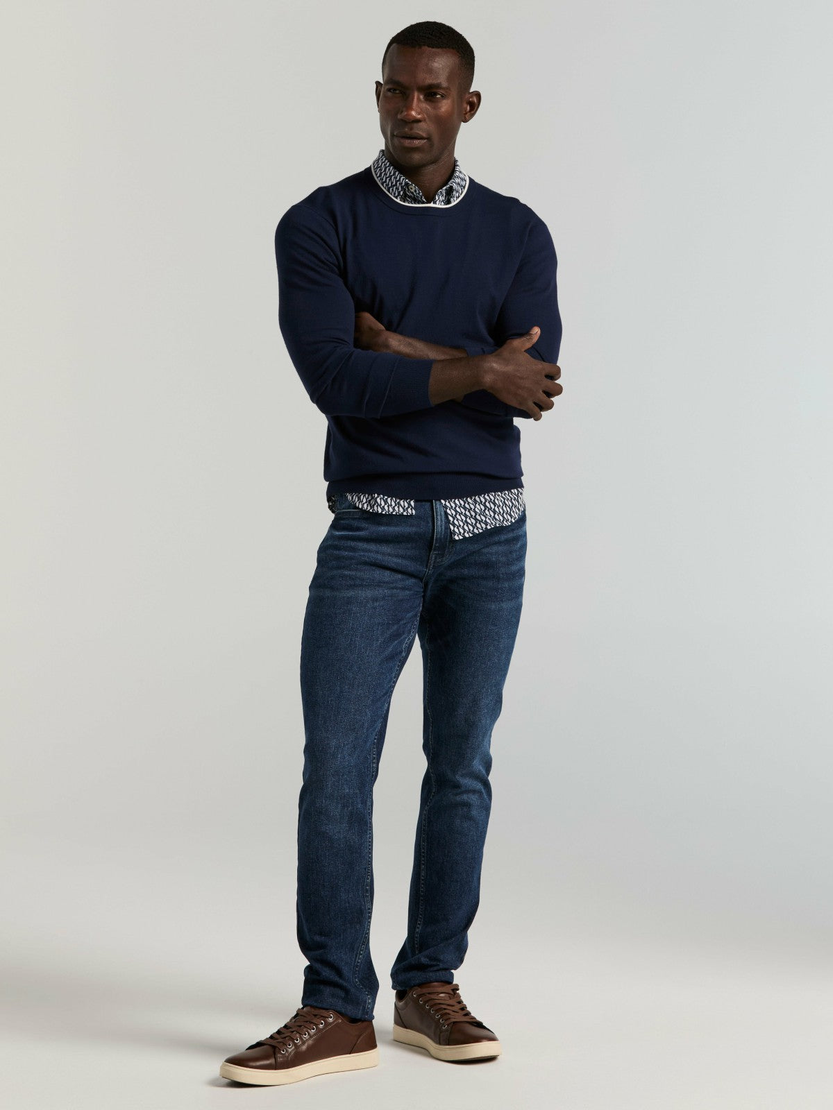 Perry Ellis Slim Fit Wave Print Total Stretch Shirt