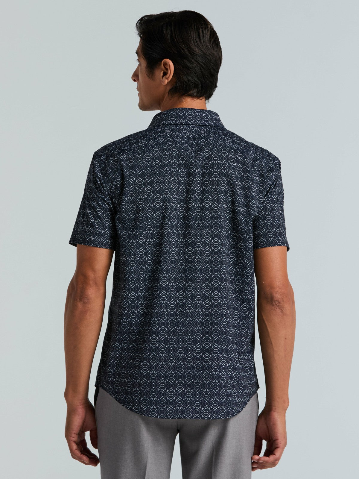 Perry Ellis Dotted Wave Print Slim Fit Total Stretch Shirt