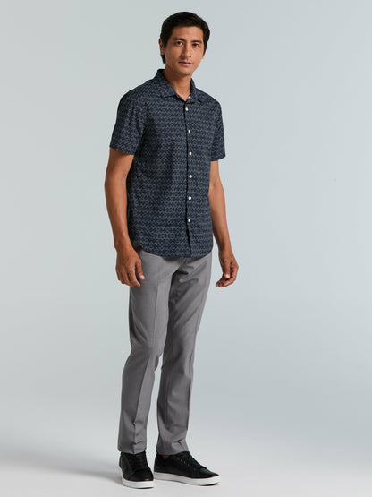 Perry Ellis Dotted Wave Print Slim Fit Total Stretch Shirt