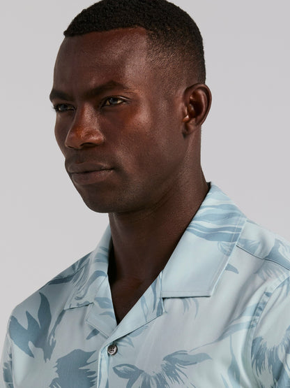 Perry Ellis Camp Collar Floral Print Soft Touch Shirt