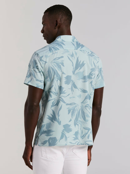 Perry Ellis Camp Collar Floral Print Soft Touch Shirt