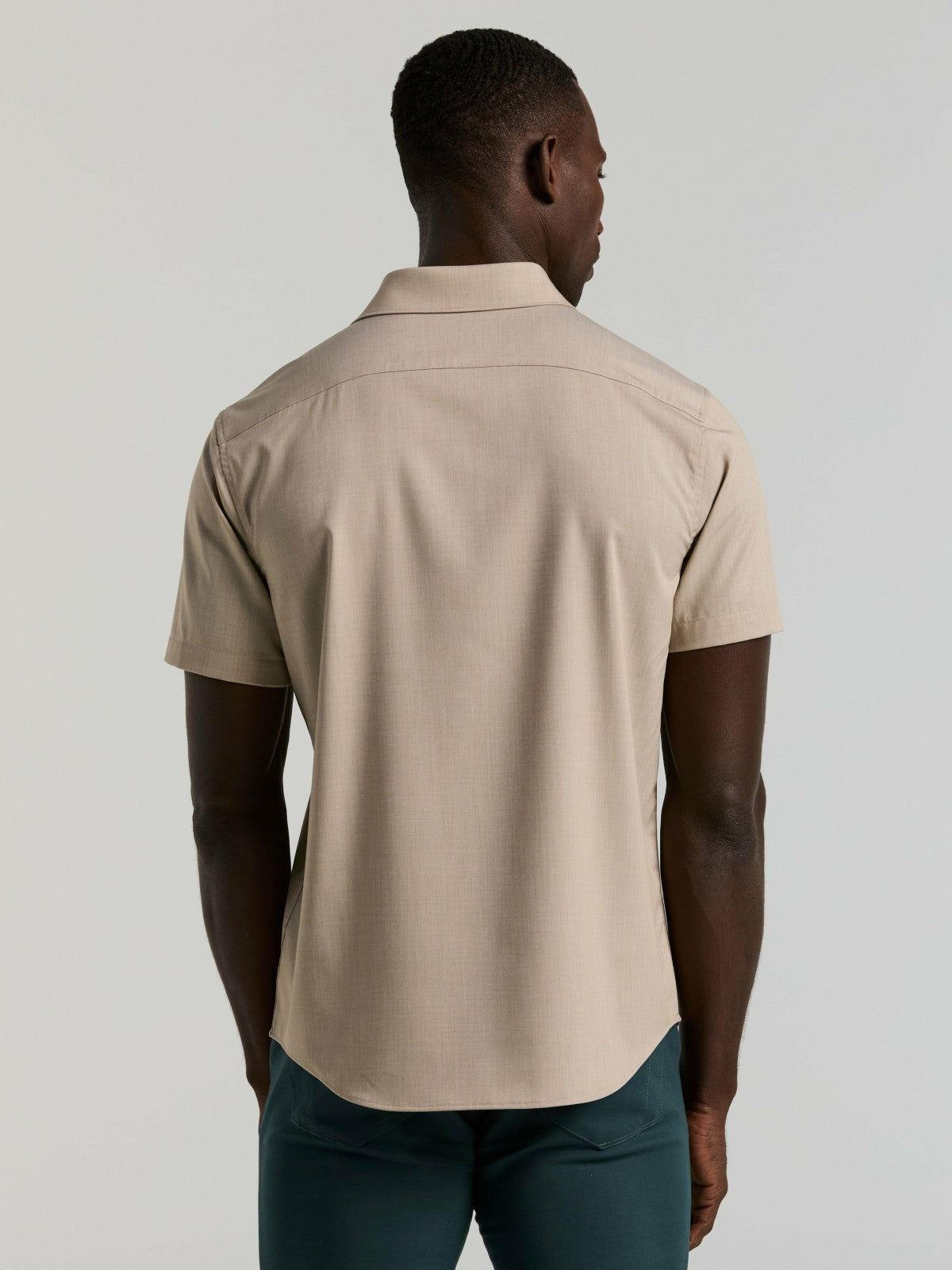 Perry Ellis Slim Fit Total Stretch Heathered Short Sleeve Shirt