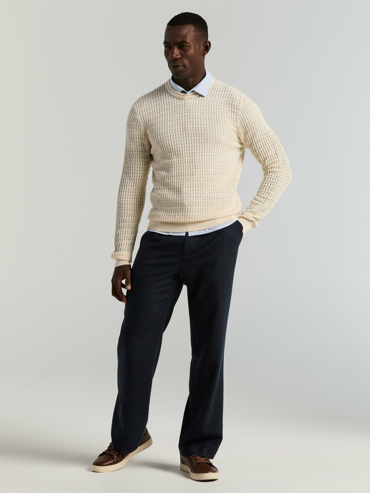 Perry Ellis Slim Fit Total Stretch Heathered Short Sleeve Shirt