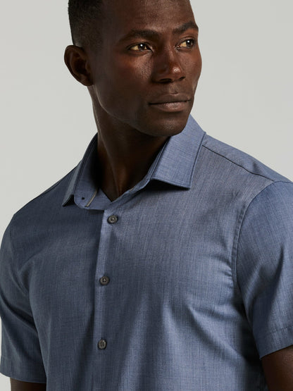 Perry Ellis Slim Fit Total Stretch Heathered Short Sleeve Shirt