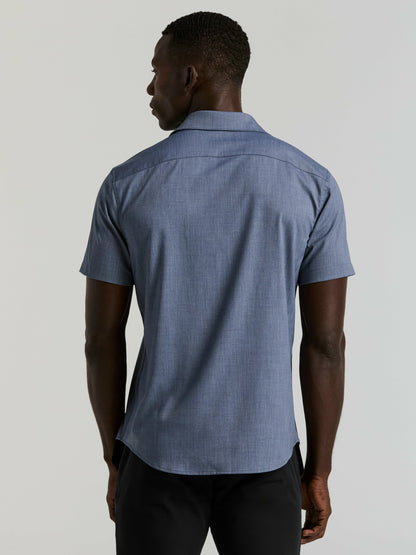 Perry Ellis Slim Fit Total Stretch Heathered Short Sleeve Shirt