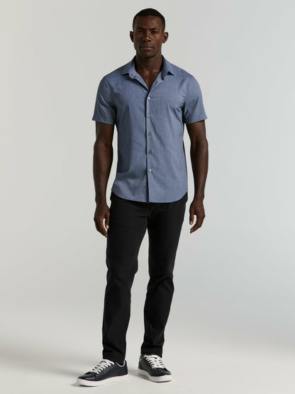 Perry Ellis Slim Fit Total Stretch Heathered Short Sleeve Shirt