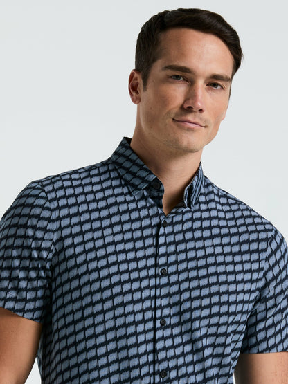 Perry Ellis Total Stretch Hash Mark Print Slim Fit Shirt