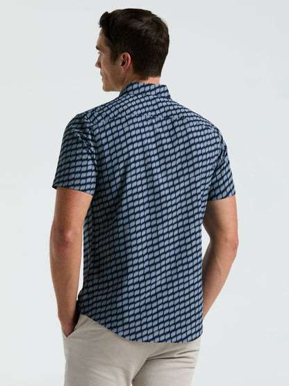 Perry Ellis Total Stretch Hash Mark Print Slim Fit Shirt