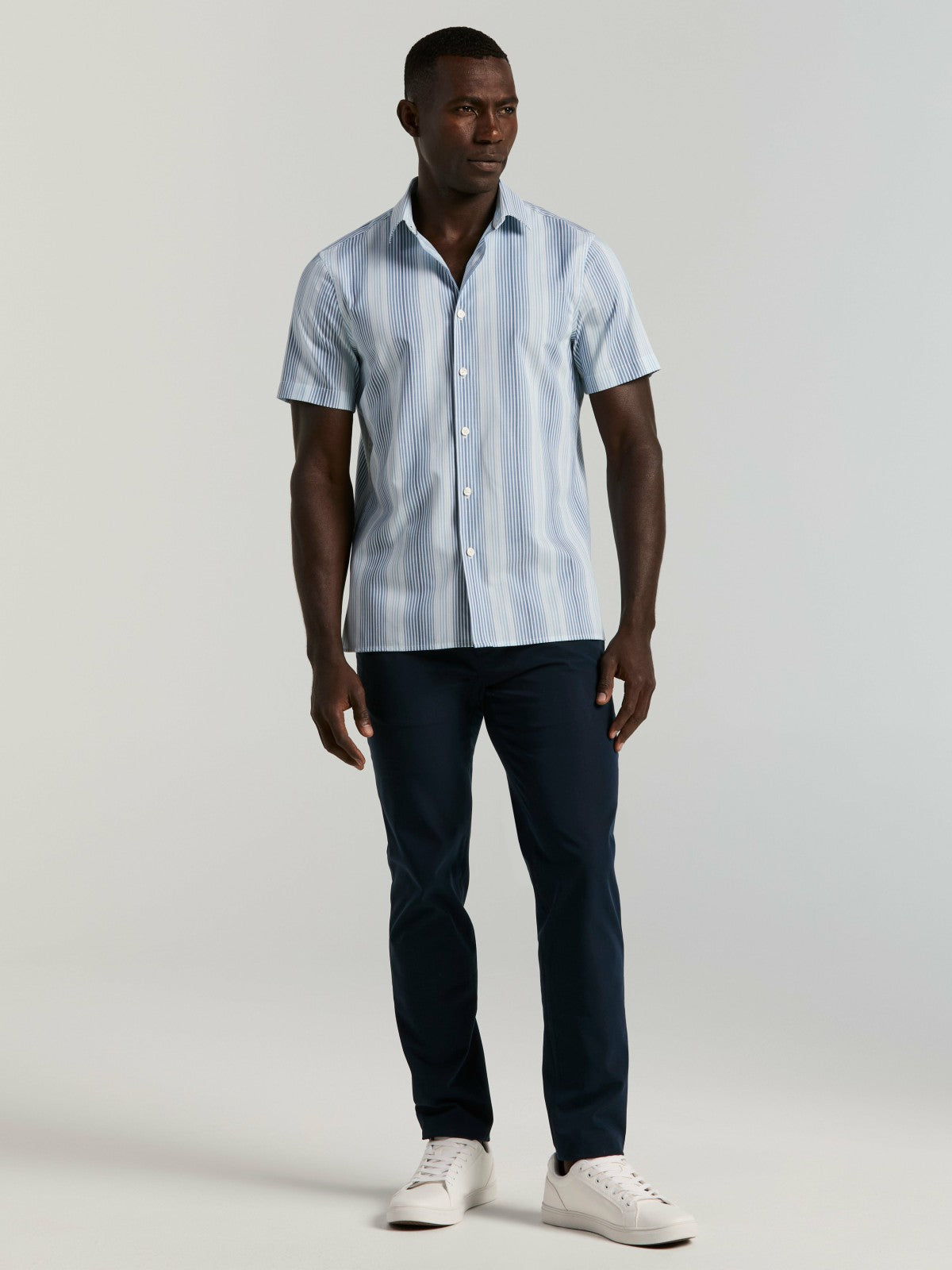 Perry Ellis Multi Tonal Vertical Stripe Shirt
