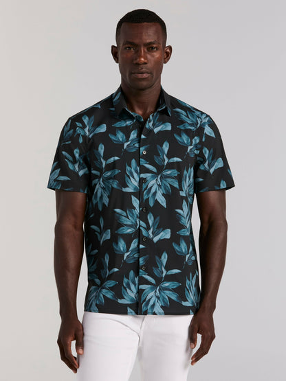 Perry Ellis Magnolia Leaf Print Total Stretch Shirt
