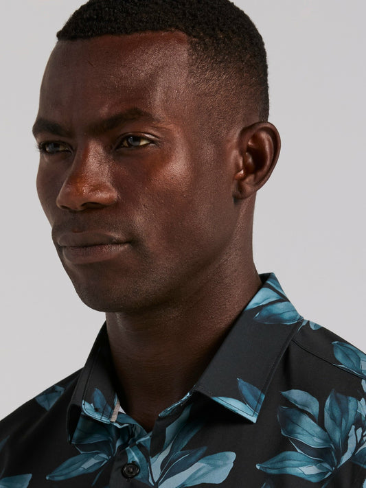 Perry Ellis Magnolia Leaf Print Total Stretch Shirt
