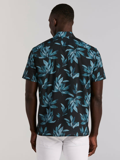 Perry Ellis Magnolia Leaf Print Total Stretch Shirt