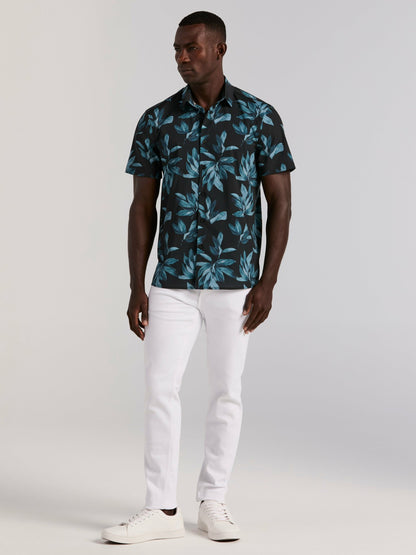 Perry Ellis Magnolia Leaf Print Total Stretch Shirt