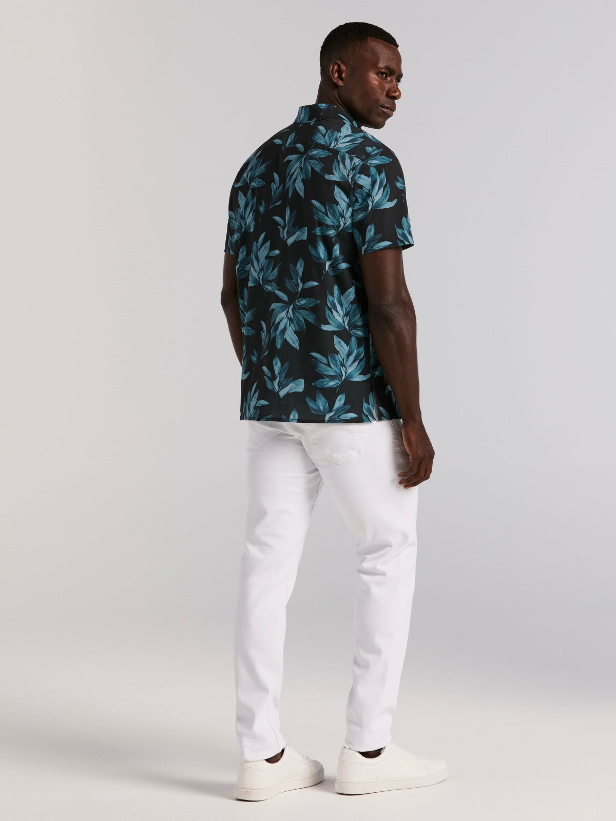 Perry Ellis Magnolia Leaf Print Total Stretch Shirt