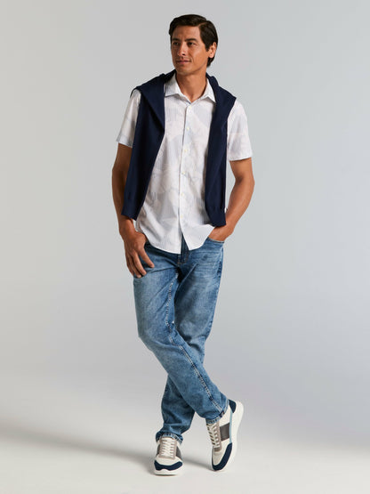Perry Ellis Slim Fit Feather Print Shirt
