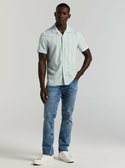 Perry Ellis EcoVero™ Striped Camp Collar Shirt