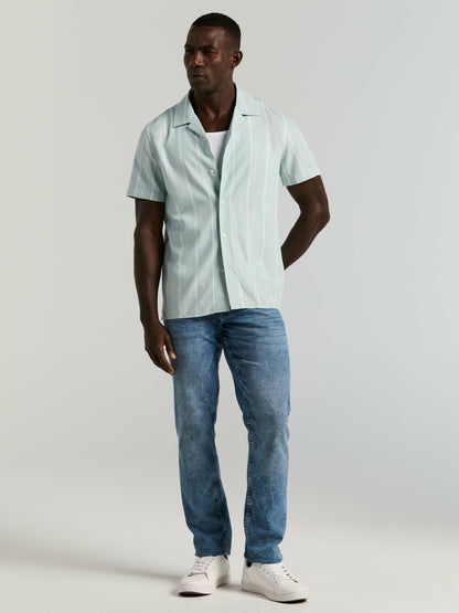 Perry Ellis EcoVero™ Striped Camp Collar Shirt