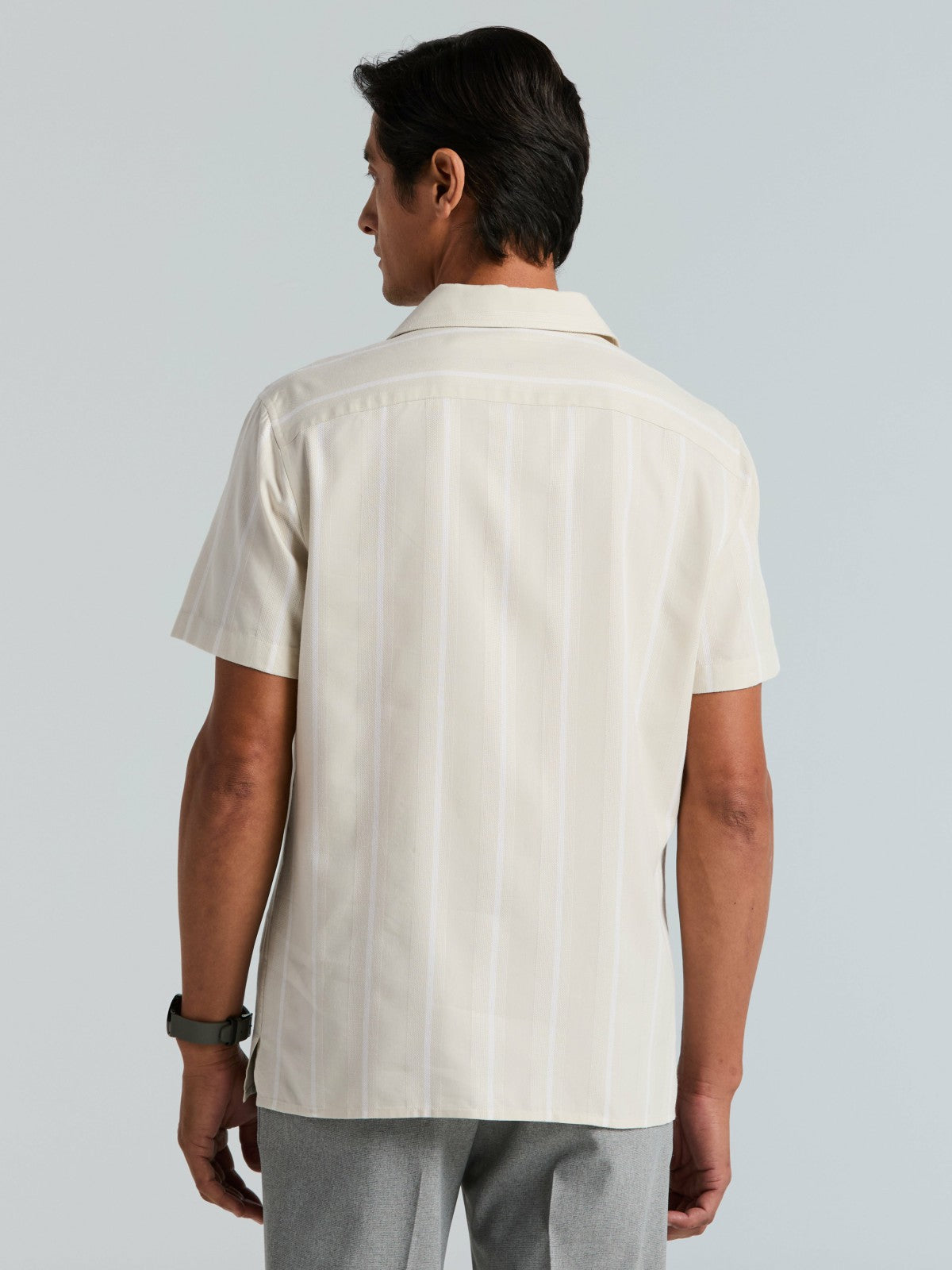 Perry Ellis EcoVero™ Striped Camp Collar Shirt