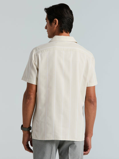 Perry Ellis EcoVero™ Striped Camp Collar Shirt