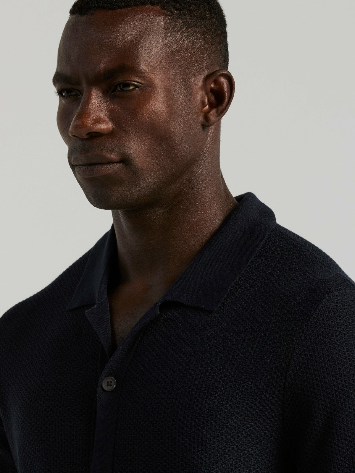 Perry Ellis Short Sleeve Button Front Sweater