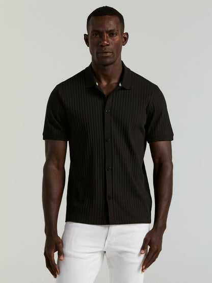 Perry Ellis Ribbed Button Front Knit