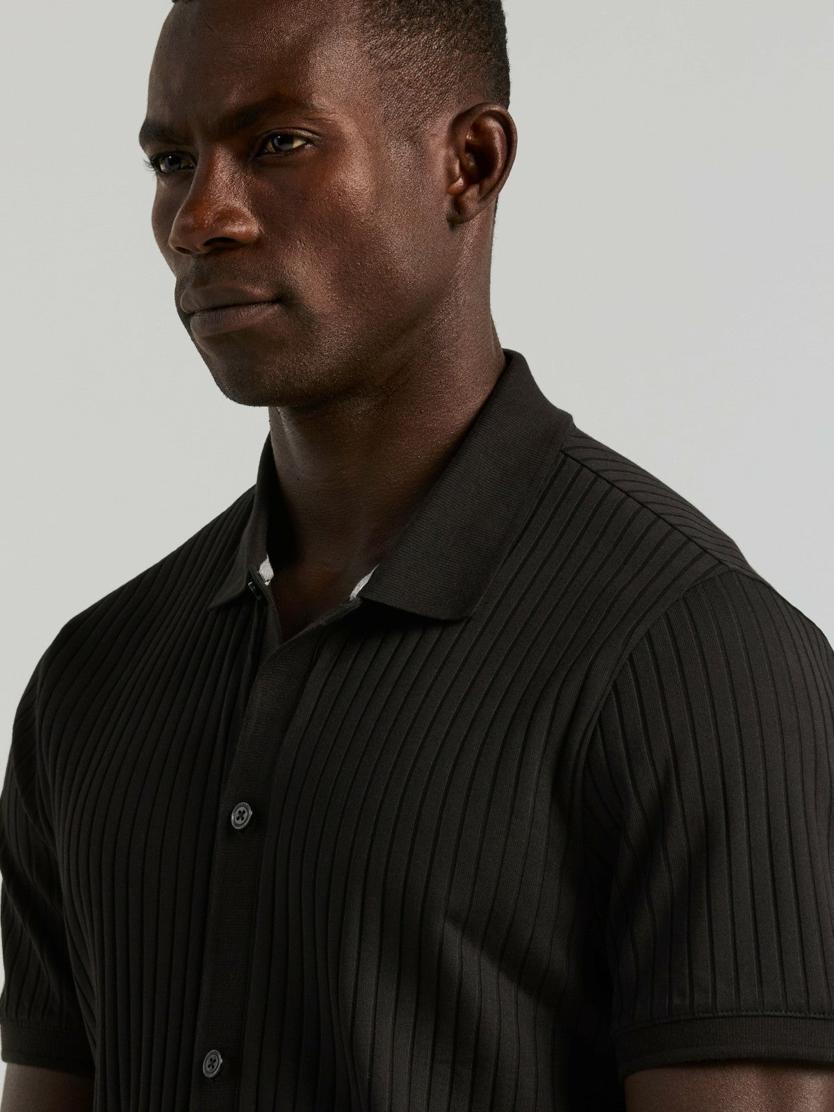 Perry Ellis Ribbed Button Front Knit