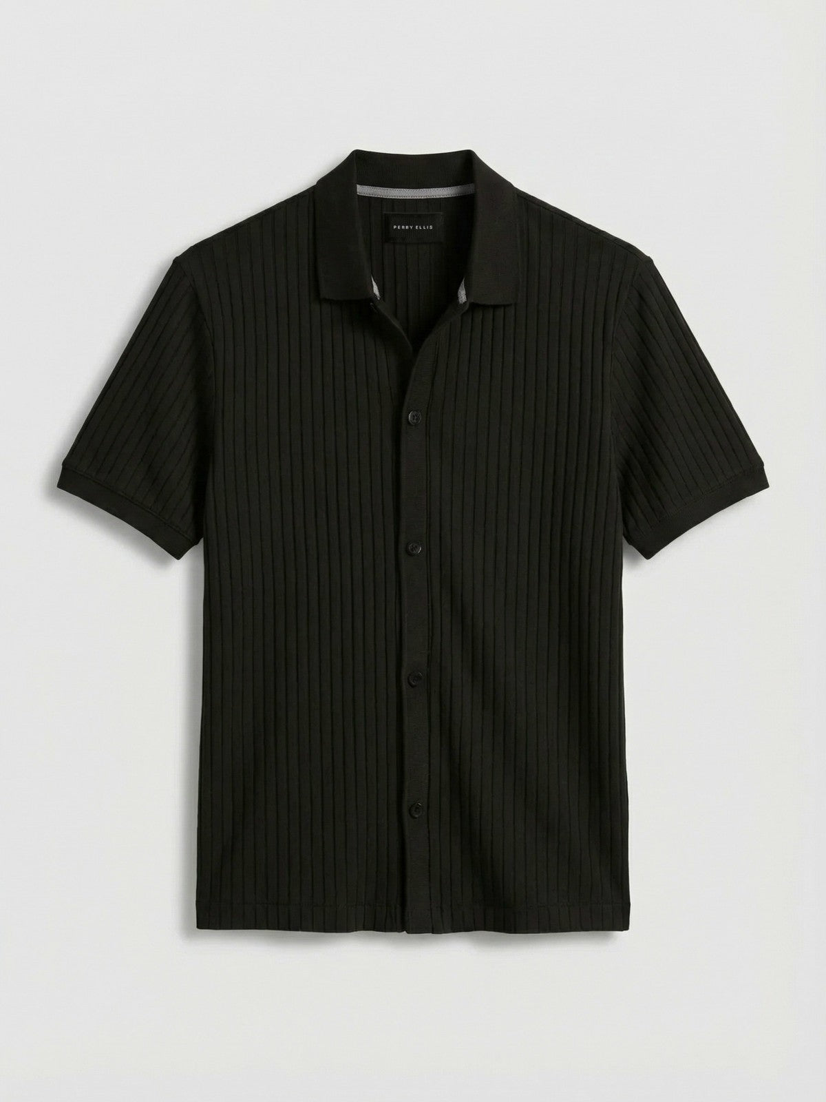 Perry Ellis Ribbed Button Front Knit