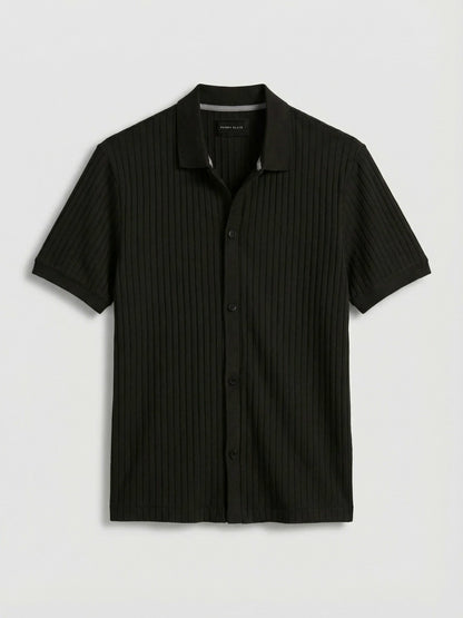 Perry Ellis Ribbed Button Front Knit