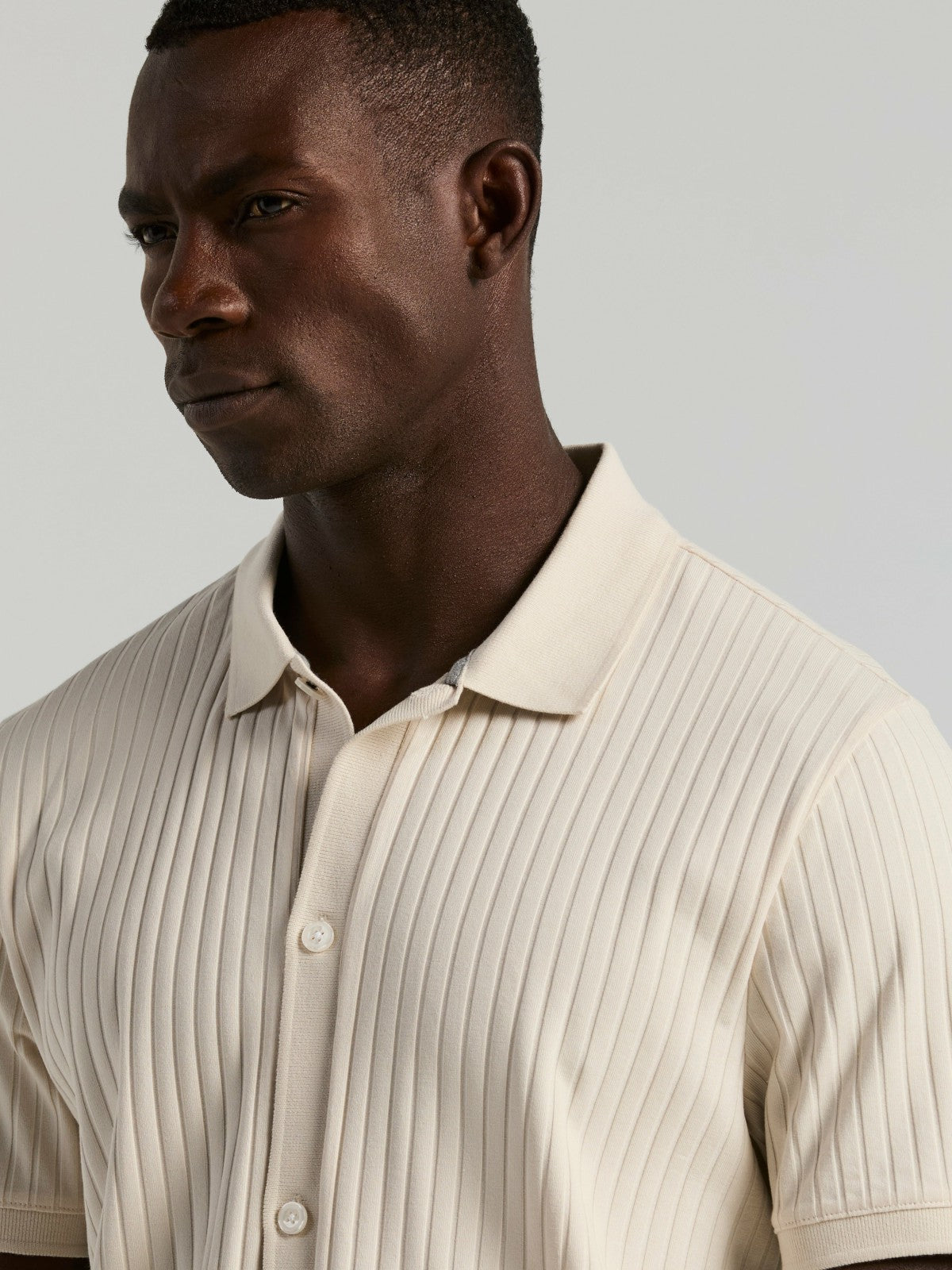 Perry Ellis Ribbed Button Front Knit