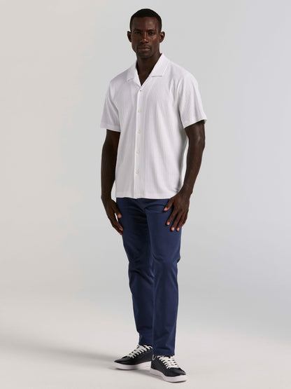 Perry Ellis Vertical Stripe Jacquard Button Front Knit