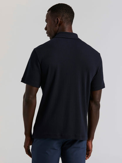 Perry Ellis Vertical Stripe Jacquard Button Front Knit