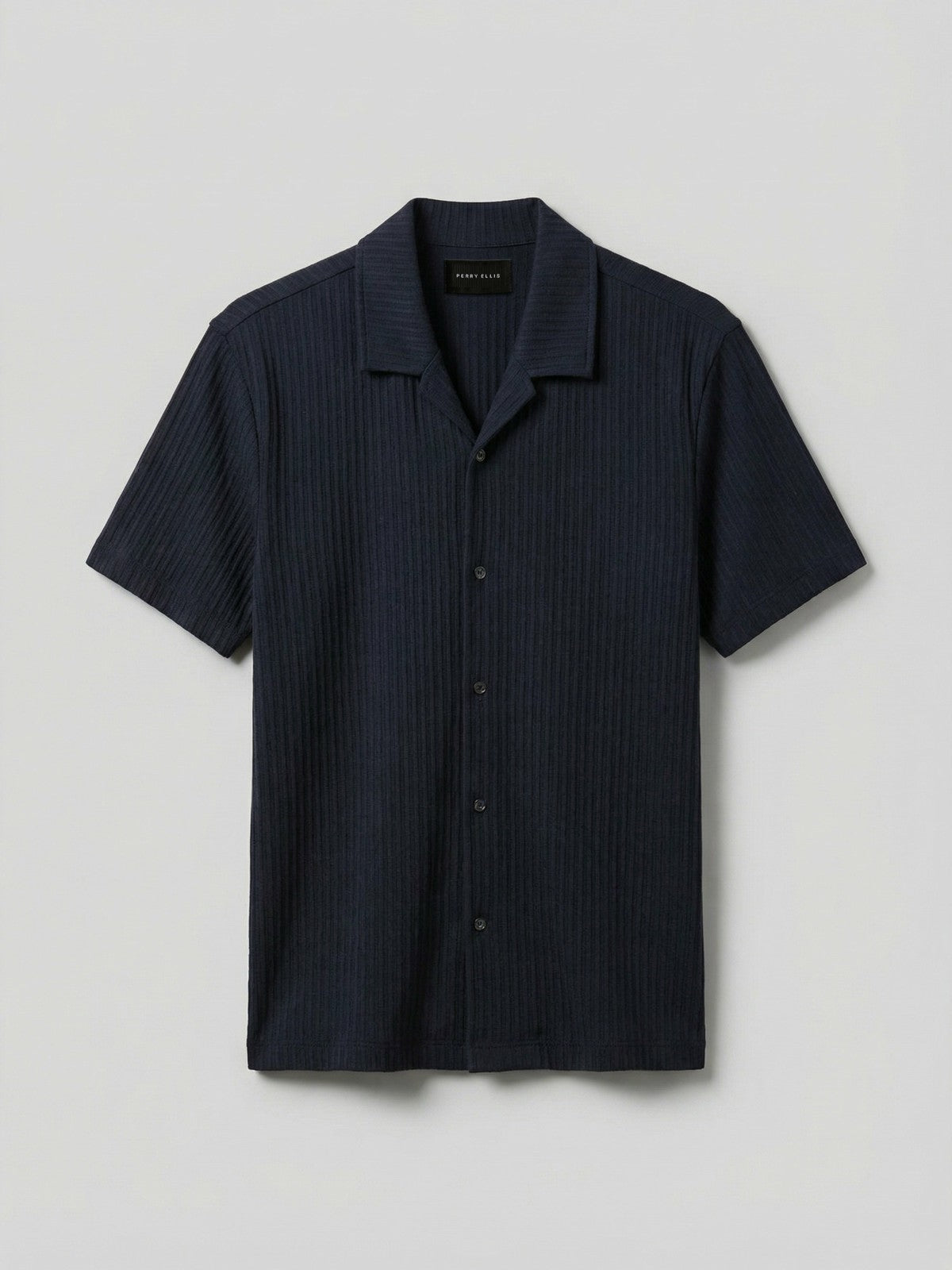 Perry Ellis Vertical Stripe Jacquard Button Front Knit
