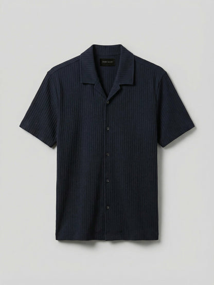 Perry Ellis Vertical Stripe Jacquard Button Front Knit