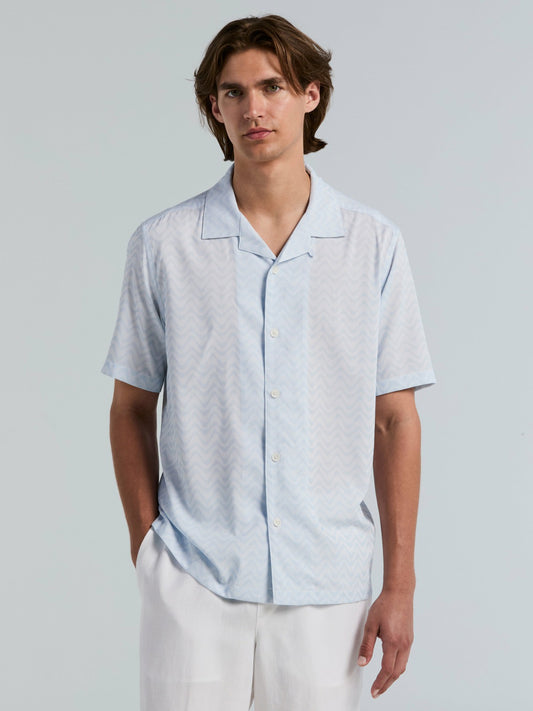 Perry Ellis Textured Dobby Camp Collar Shirt