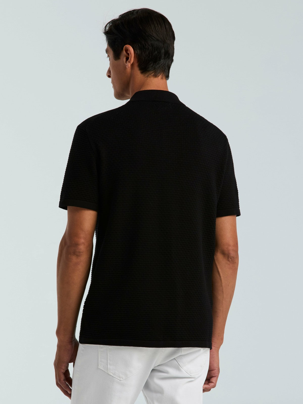 Perry Ellis Cotton Wavy Knit Button Front Sweater
