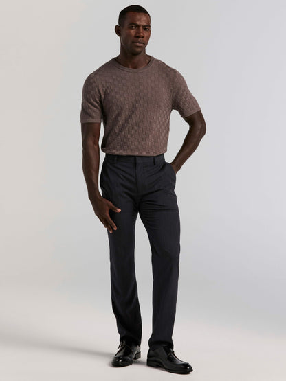 Perry Ellis Square Pattern Crew Neck Sweater Tee