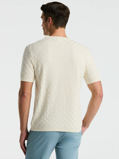 Perry Ellis Square Pattern Crew Neck Sweater Tee