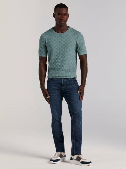 Perry Ellis Square Pattern Crew Neck Sweater Tee