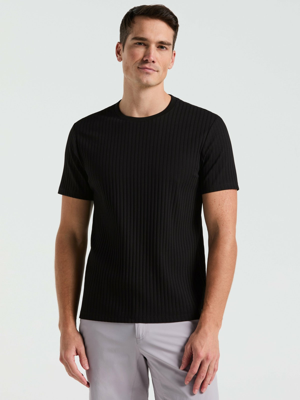Perry Ellis Ribbed Crew Neck Tee