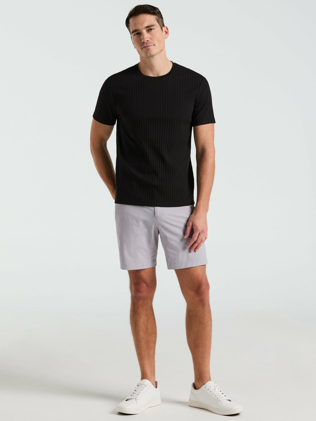 Perry Ellis Ribbed Crew Neck Tee