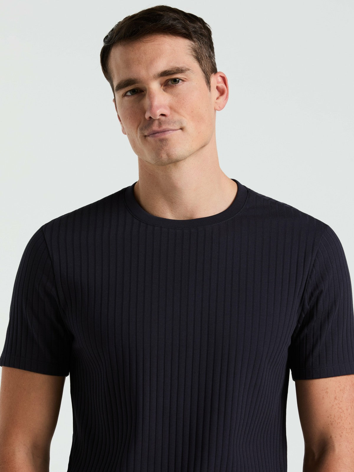Perry Ellis Ribbed Crew Neck Tee