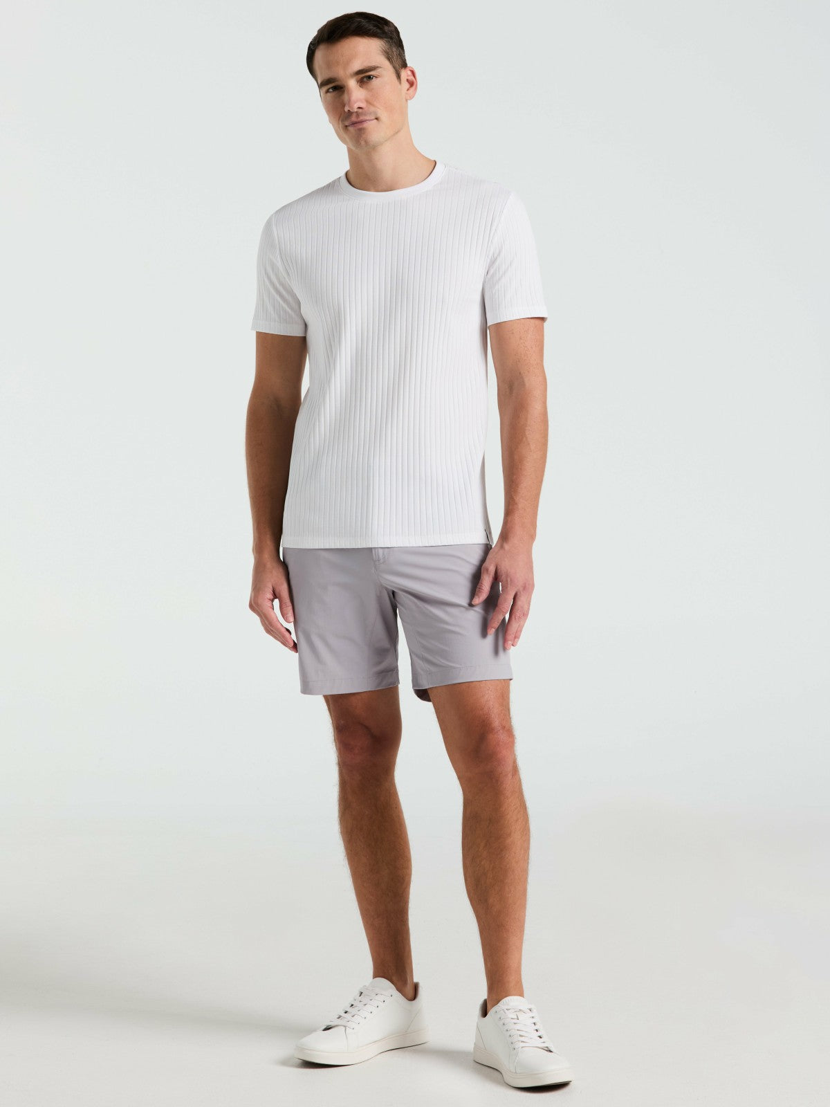 Perry Ellis Ribbed Crew Neck Tee
