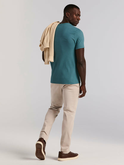 Perry Ellis Ribbed Crew Neck Tee
