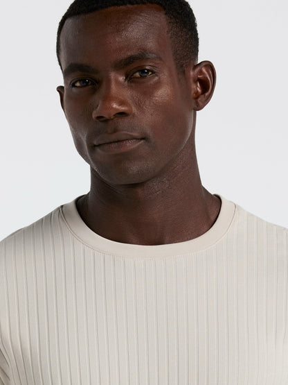 Perry Ellis Ribbed Crew Neck Tee