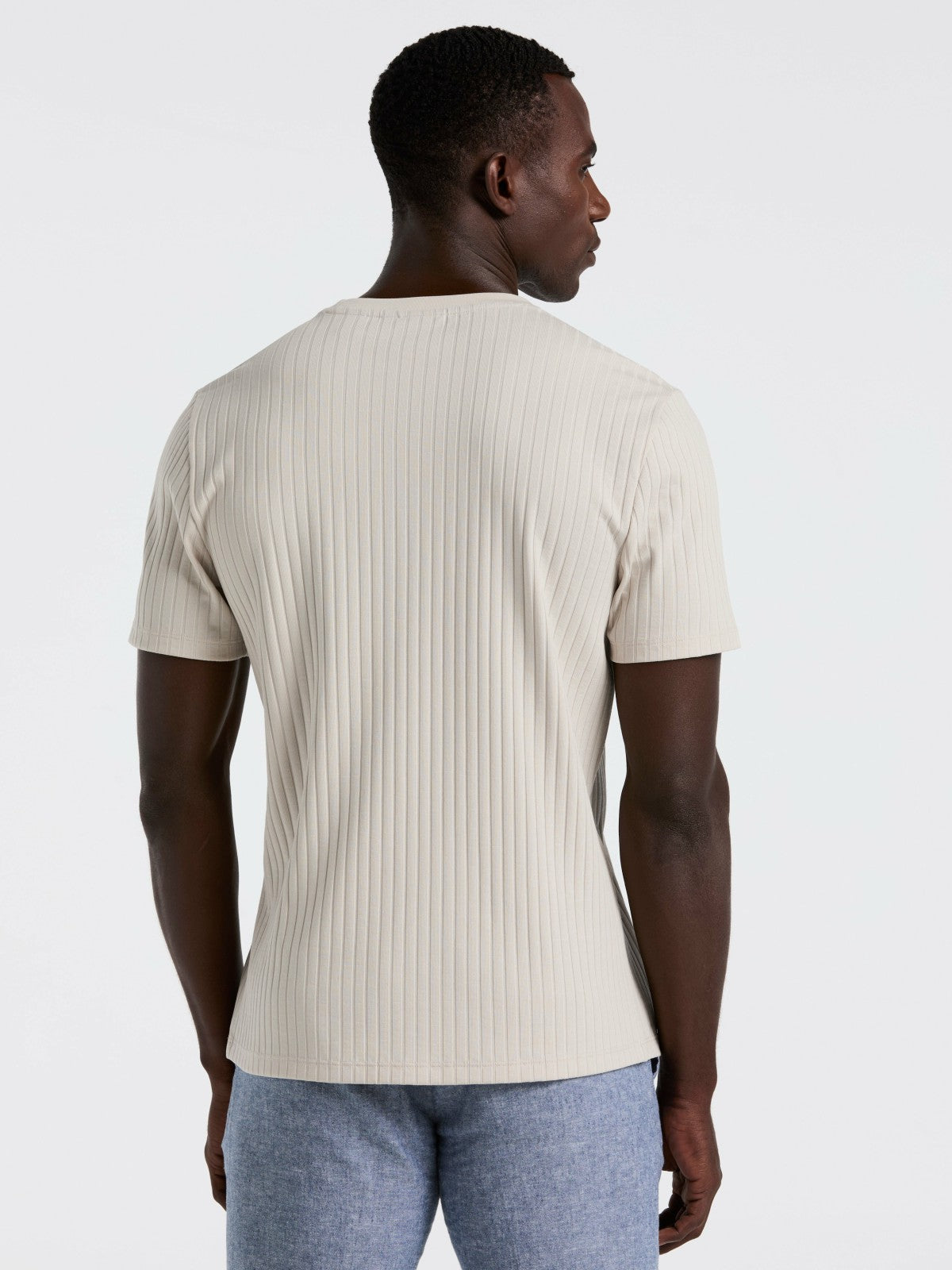 Perry Ellis Ribbed Crew Neck Tee