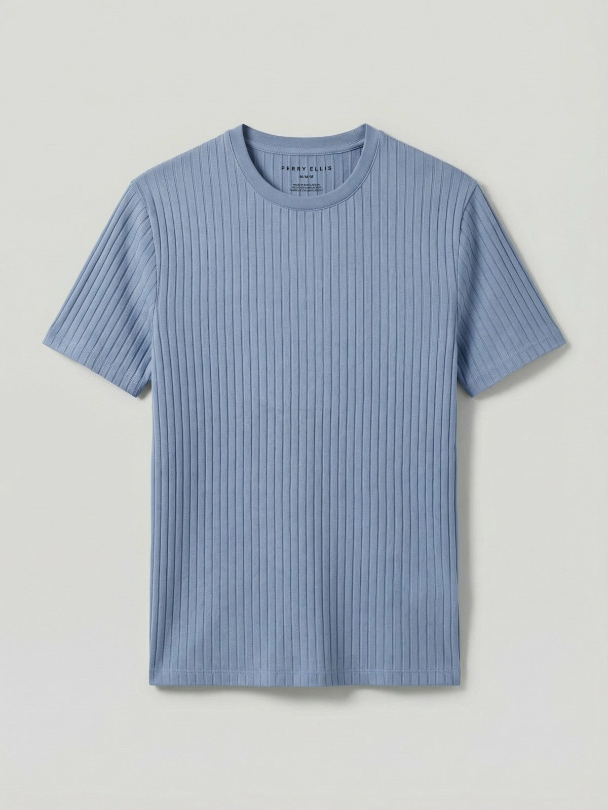 Perry Ellis Ribbed Crew Neck Tee